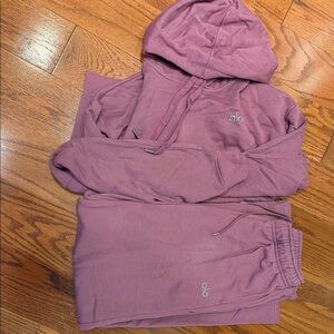 Alo Mauve Hoodie and Joggers Set